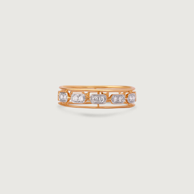 Linked Brilliance Gold & Diamond Ring,,hi-res image number null