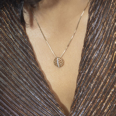 Porous Glow Gold & Diamond Pendant