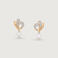 Curled Grace Gold & Pearl Drop Earrings,,hi-res view 3