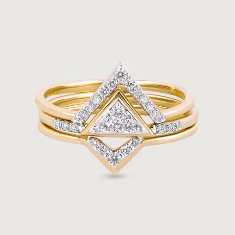 Stackable Lippan Art Gold & Diamond Finger Ring