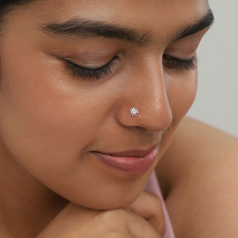 Radiant Ray Gold and Diamond Nose Pin