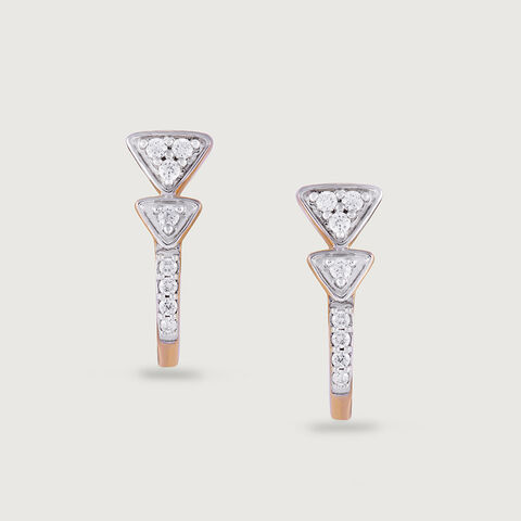 Exquisite Twirls Gold & Diamond Hoop Earrings