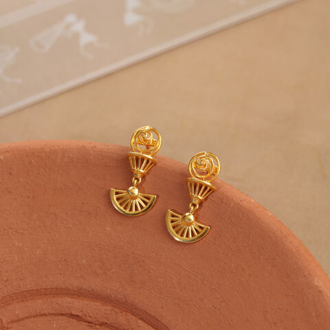 Soulful Enchantment 22KT Gold Drop Earrings