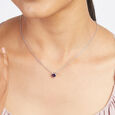 Alluring Purple Silver Necklace,,hi-res view 2