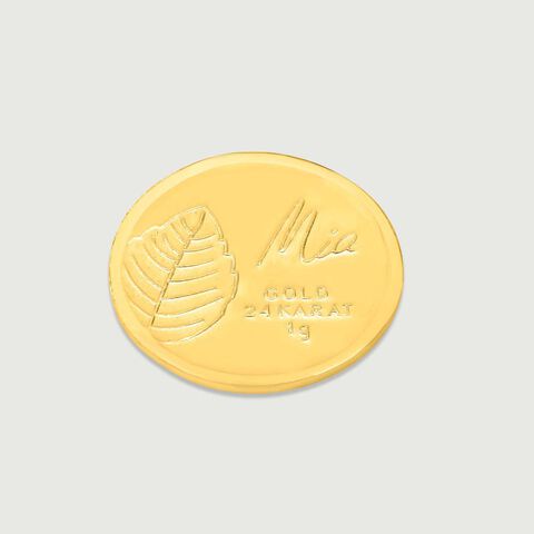 1 GM 24 Karat Tulsi Leaf Gold Coin