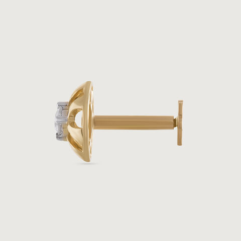 Mirrored Heritage Gold & Diamond Nose Pin