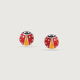 Whimsical Ladybug Silver Stud Earrings,,hi-res view 2