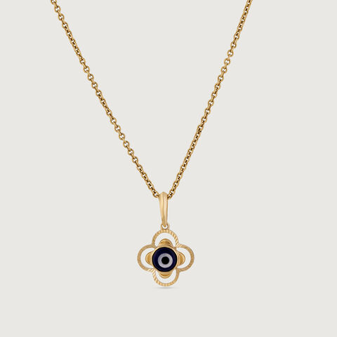 Blooming Evil Eye Gold Pendant