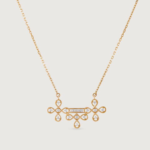 Kollam Sparkle Gold and Diamond Necklace