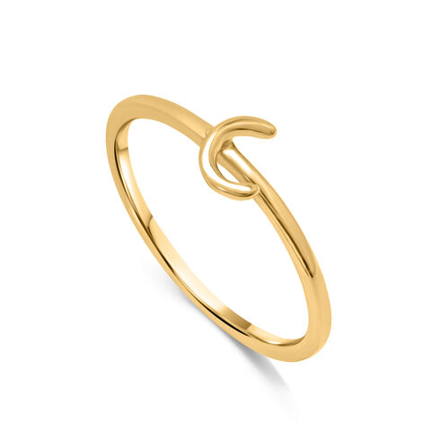 Letter C 14KT Yellow Gold Initial Ring