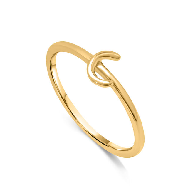 Letter C 14KT Yellow Gold Initial Ring,,hi-res image number null