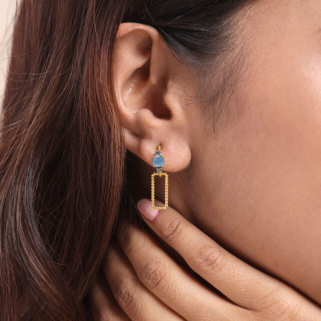 Blue Elixir 14KT London Blue Topaz Drop Earrings,,hi-res image number null