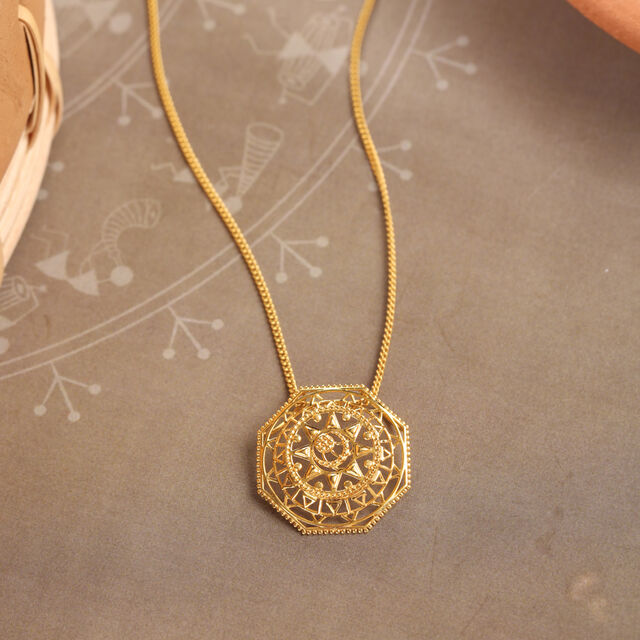 Warli Symmetry 22KT Gold Pendant,,hi-res image number null