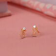 Korean Hearts 14KT Yellow Gold Stud Earrings,,hi-res view 1