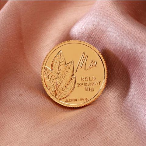 10 GM 22 Karat Sublime Mango Leaf Gold Coin