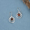 Earthy Waves Silver Hoop Earrings,,hi-res view 1