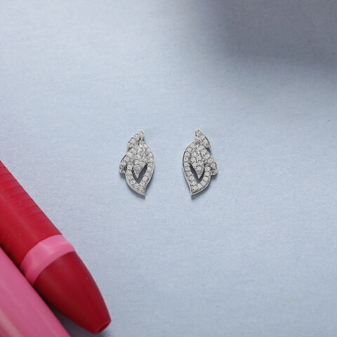 Enchanting Feather Silver Studs Earrings