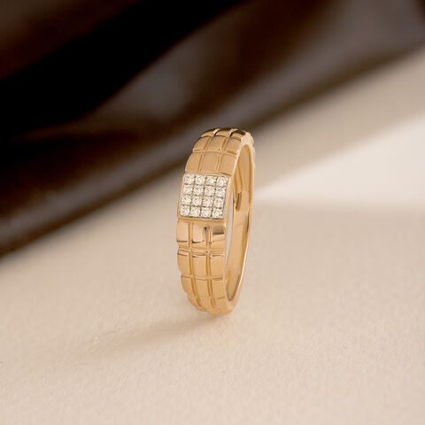 Gridlock Drip Gold & Diamond Ring for Men