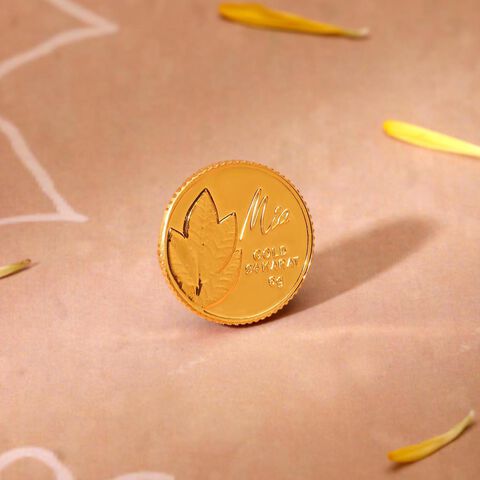 5 GM 24 Karat Mango Leaf Gold Coin