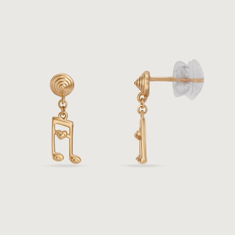 Melodic Love Note 14KT Gold Drop Earrings