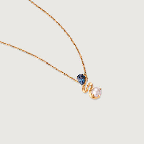 Aqua Shine Pearl & Gold Pendant