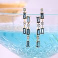 Dreamy London Blue Blaze & Diamond 14KT Drop Earrings,,hi-res view 1