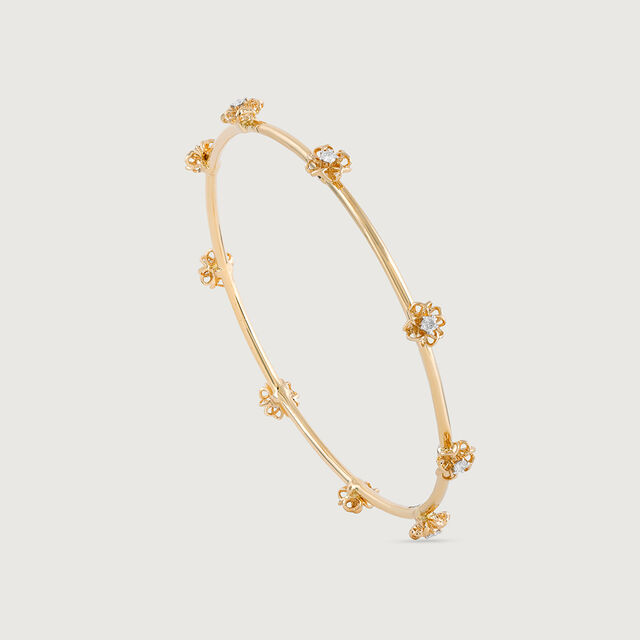 Crochet Shine Gold and Diamond Bangle,,hi-res image number null