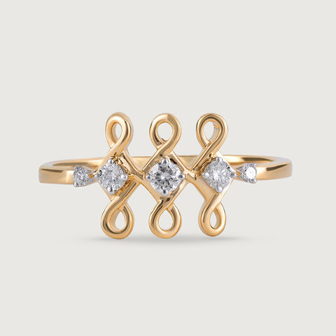 Kollam Glam Gold and Diamond Finger Ring