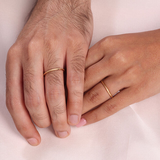 His & Her Edition Band 18KT Gold Couple Ring -Single Piece,,hi-res image number null