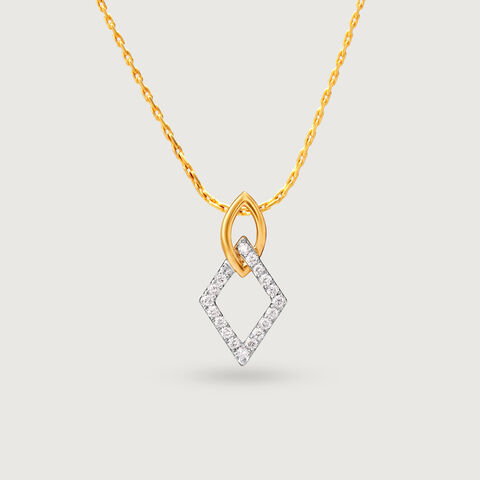 Geometric Frame Gold & Diamond Pendant