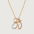 Sacred Om Gold and Diamond Pendant,,hi-res view 3