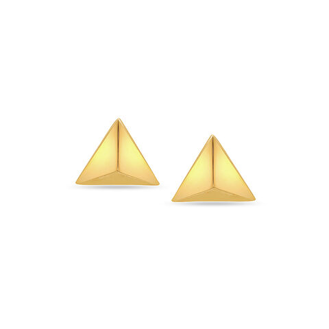 14KT Yellow Gold Chic Triangles Stud Earrings