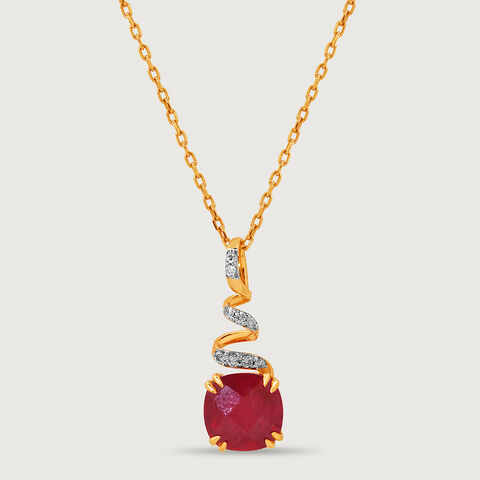Classically Chic 14KT Ruby & Diamond Pendant