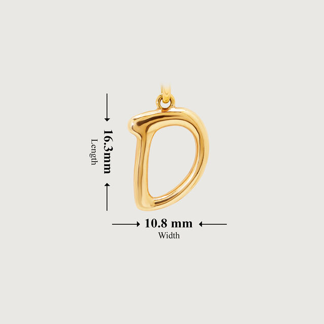 Letter Perfect 'D' Gold Pendant,,hi-res image number null
