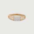 Chevron Shine Gold & Diamond Finger Ring for Men,,hi-res view 3