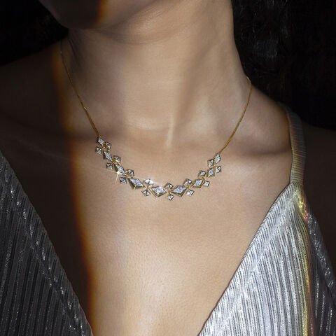 Disco Beat Gold & Diamond Necklace