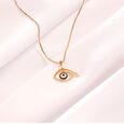 14KT Yellow Gold Minimal Evil Eye Pendant,,hi-res view 1