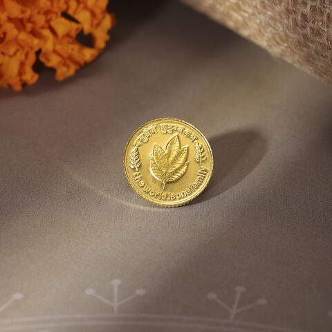 5 GM 24 Karat Mango Leaf Gold Coin