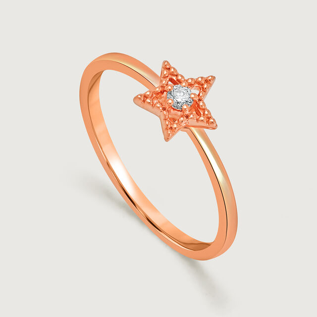 Stellar Radiance 18KT Rose Gold Diamond Finger Ring,,hi-res image number null