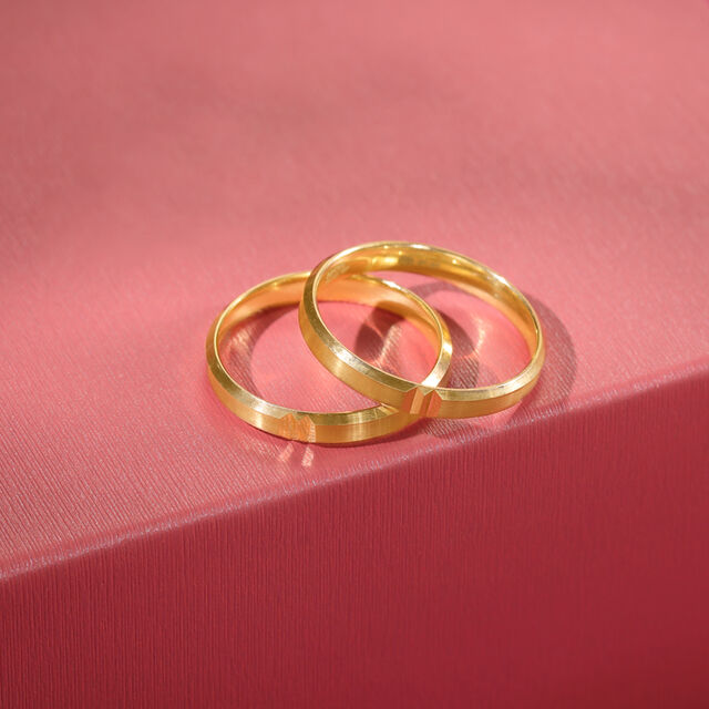 Soulmate Band 18KT Gold Couple Ring -Single Piece,,hi-res image number null