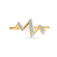 14KT Yellow Gold Wandering Lines Diamond Finger Ring,,hi-res view 2