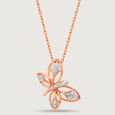 Heartful Flutter 14KT Rose Gold & Diamond Pendant,,hi-res view 3