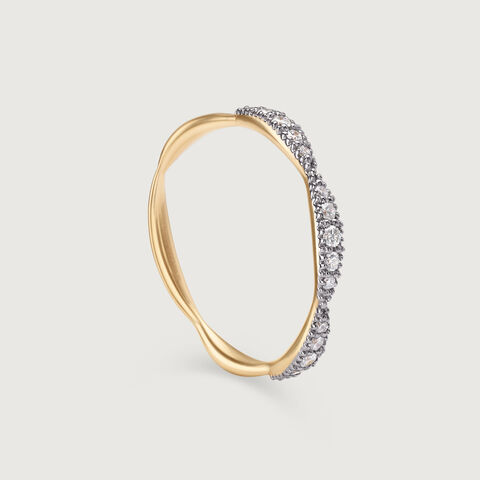 Radiant Wave 14KT Gold & Diamond Ring