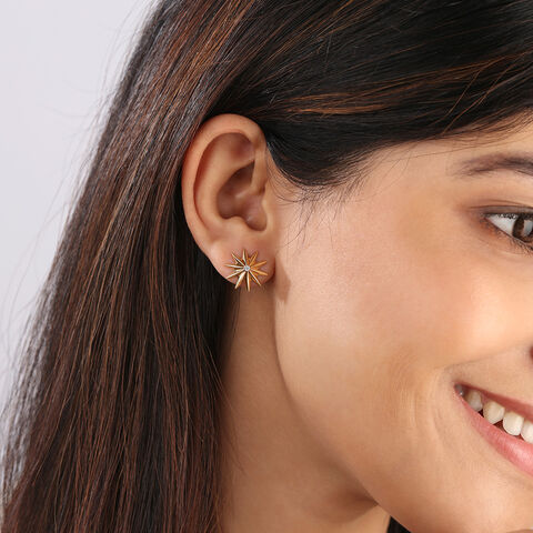 Timeless Radiating Star 14KT Diamond Stud Earring