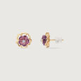 Floral Finesse Amethyst & Diamond Stud Earrings,,hi-res view 4