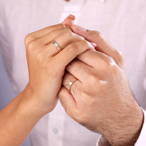 Commitment Chronicles Band 18KT Rose Gold Couple Ring -Single Piece