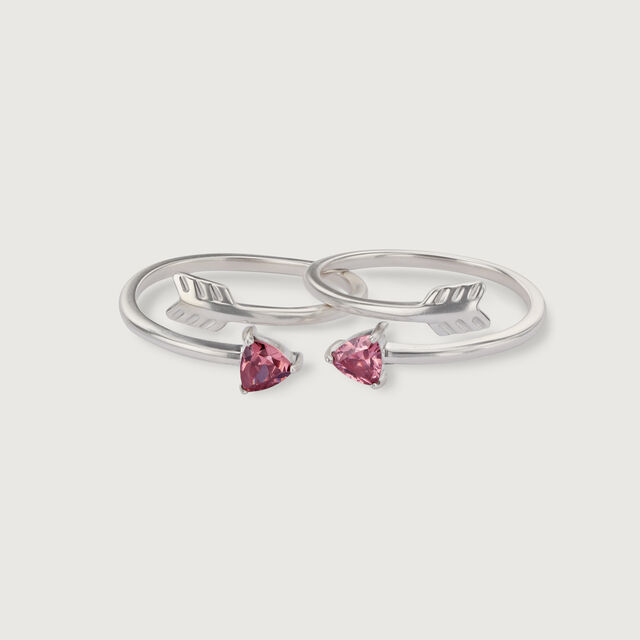 Pink Arrowhead Silver Toe Ring for Women,,hi-res image number null