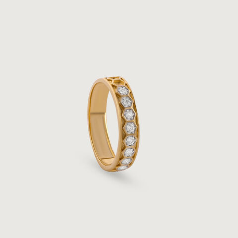 Honeycomb Flex Gold & Diamond Ring for Men