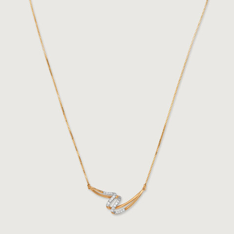 Draped Sparkle 14 Kt Gold & Diamond Necklace