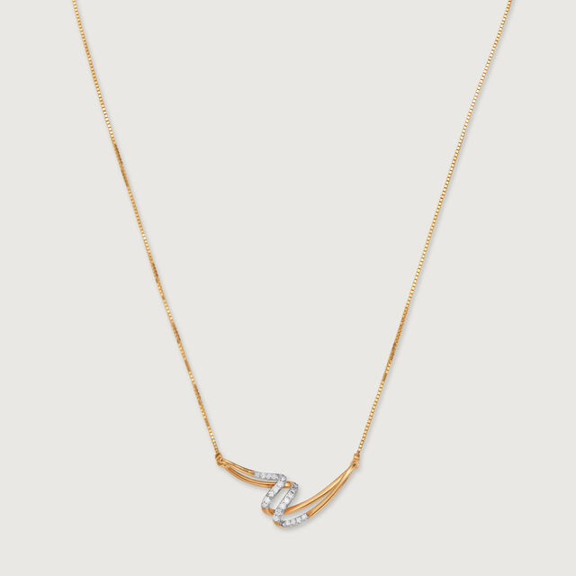 Draped Sparkle 14 Kt Gold & Diamond Necklace,,hi-res image number null